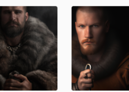Реалистичный портрет мужчины-викинга